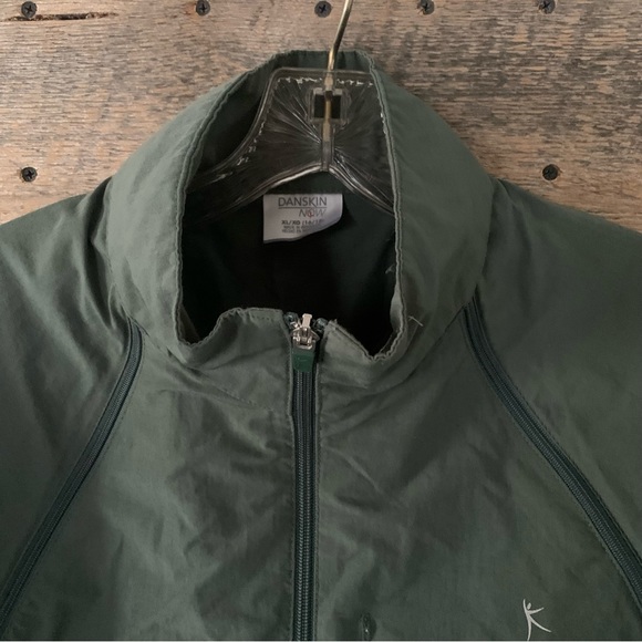 Women’s XL 16/18 DANSKIN NOW Pine Green Yellow Mesh Convertible Jacket Vest EXC - Picture 2 of 11